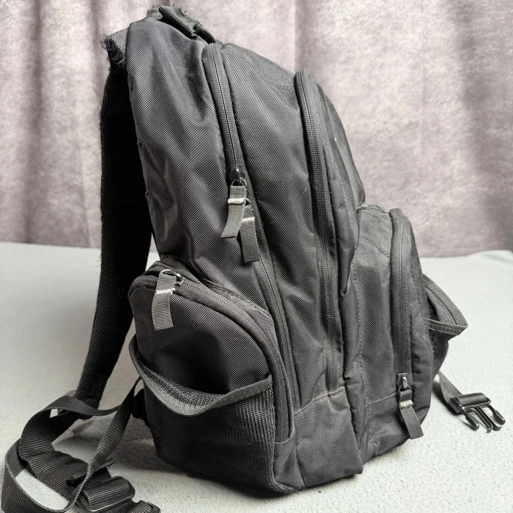 Targus Laptop Backpack Black Ballistic Nylon Multi-Pocket Travel Commuter Bag